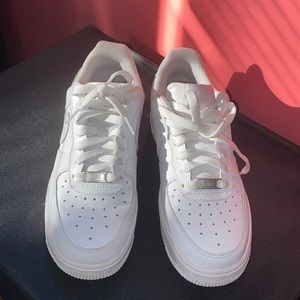 Nike all white air forces
